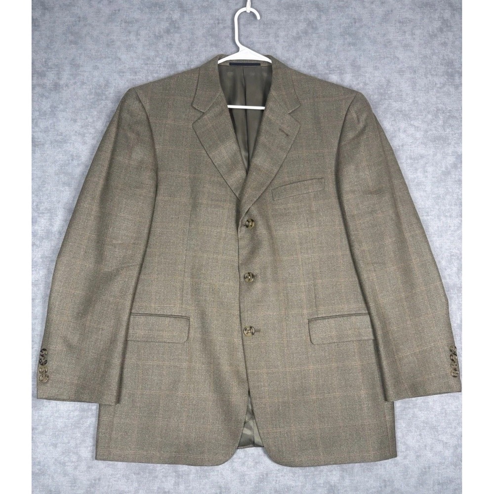 Vintage Burberry London Blazer 44R Silk Wool Plaid USA Union Made Nordstrom